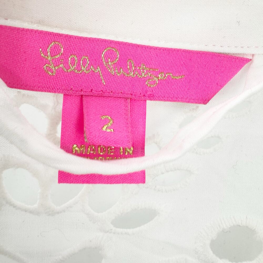 Lilly Pulitzer Amrita Eyelet Midi Dress Resort White Soiree Eyelet Size 2 NWOT - Picture 9 of 13